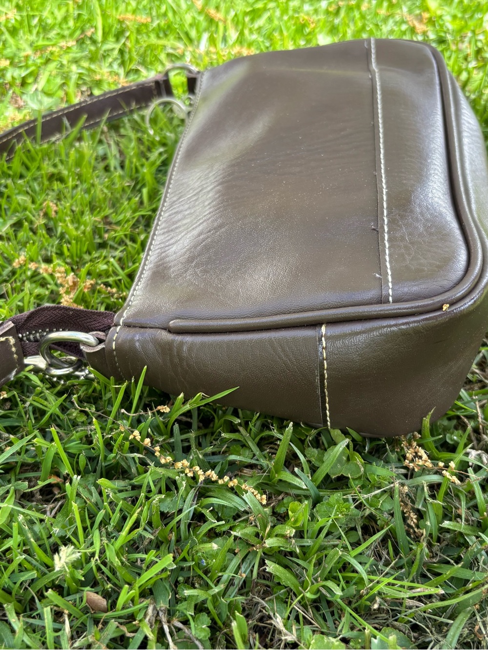 COACH Vintage Y2K Brown Leather Demi Hampton Baguette Mini Shoulder Bag - Picture 3 of 11